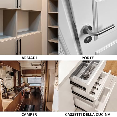 ITALFITMAGNETI | 4 pezzi - Chiusura Magnetica Per Mobili in Ferrite Nera -Lunghezza 58 mm, Larghezza 34 mm, Altezza 14 mm - Honorern