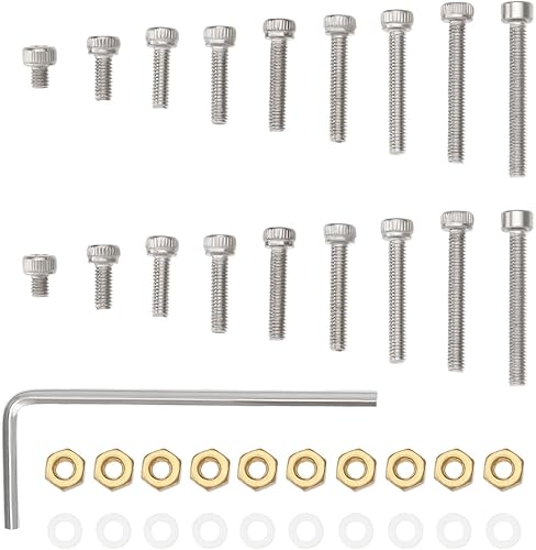 eMagTech 1 set di cartucce per giradischi kit di montaggio per cartuccia Phono Headshell Viti M2.5 Bulloni Dadi Rondelle Compatibile con Linn Compatibile con Thorens - Honorern