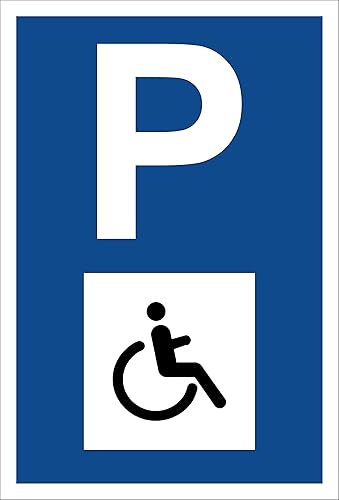 Melis-Folienwerkstatt Cartello – parcheggio – sedia a rotelle – cartello parcheggio – 15 x 10 cm, 30 x 20 cm e 45 x 30 cm – fori adesivi in schiuma rigida Aluverbund -S00314 - Honorern