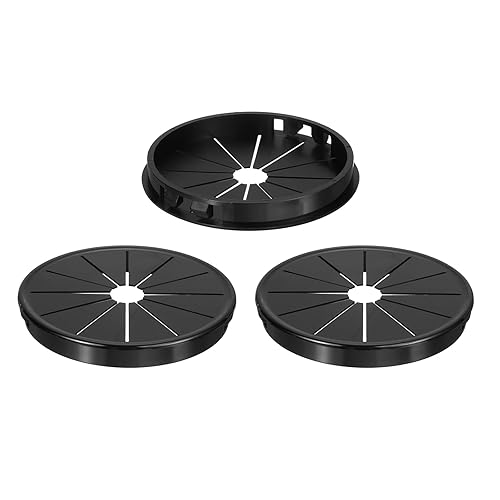 sourcing map 1 passacavi, boccola a scatto per fori con montaggio da 100 mm, in nylon rotondo, per la gestione di cavi e cavi, nero - Honorern