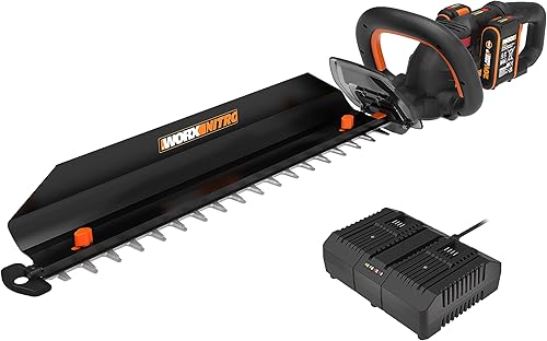 WORX NITRO 36V (40V MAX) Tagliasiepi a batteria WG286E.1, PowerShare, Brushless, lunghezza di taglio di 58 cm, capacità di taglio massima di 27 mm, inclusi 2 batterie da 2.0Ah, doppio caricabatteria - Honorern