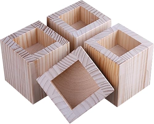 Rialzi per Letto da 4 Pezzi Rialzi per Mobili in Legno Solleva l'altezza 3-20 cm Gambe per Tavolo da Pesanti Piedini di Sostegno de Divano, Dispositivo Aumentato (A 4.5cm-Increase Height 5cm) - Honorern