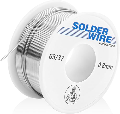Saldatore e filo di saldatura a bassa fusione, 0,8 mm/100 g, senza piombo con nucleo di colofonia, saldatore per la riparazione e il fai da te di componenti elettronici per saldatura elettrica - Honorern